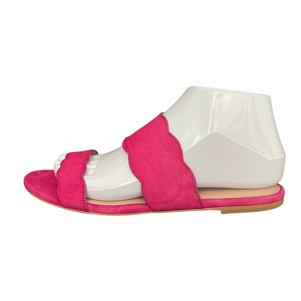 Stuart Weitzman Santorini H. Pink Suede Scalloped Strap Sandal, Size 7 WORN ONCE - Picture 5 of 10